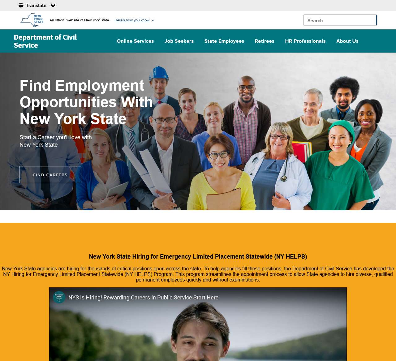 New York State Department Of Civil Service This Website Contains