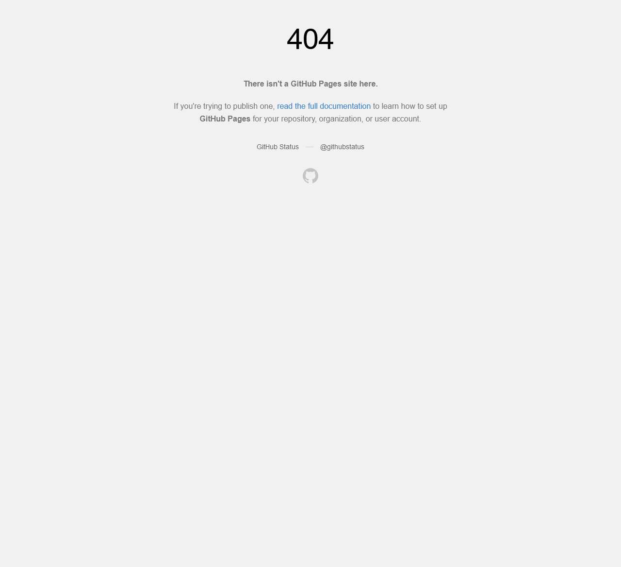 Site not found · GitHub Pages