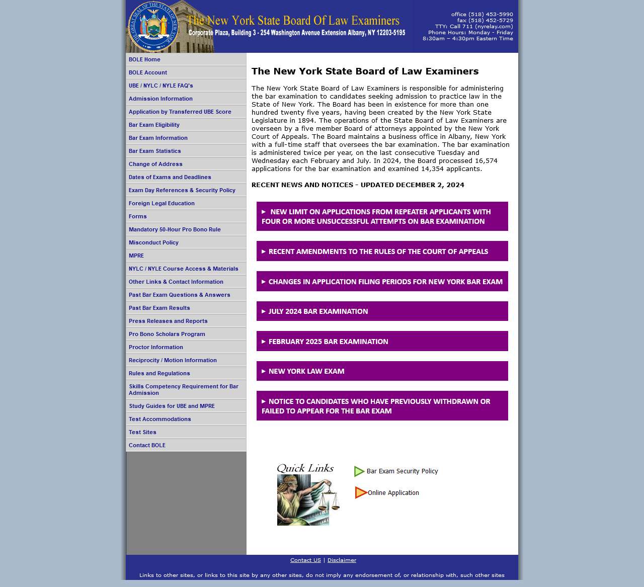 BOLE- OFFICIAL PAGE NEW YORK STATE BAR EXAMINATION