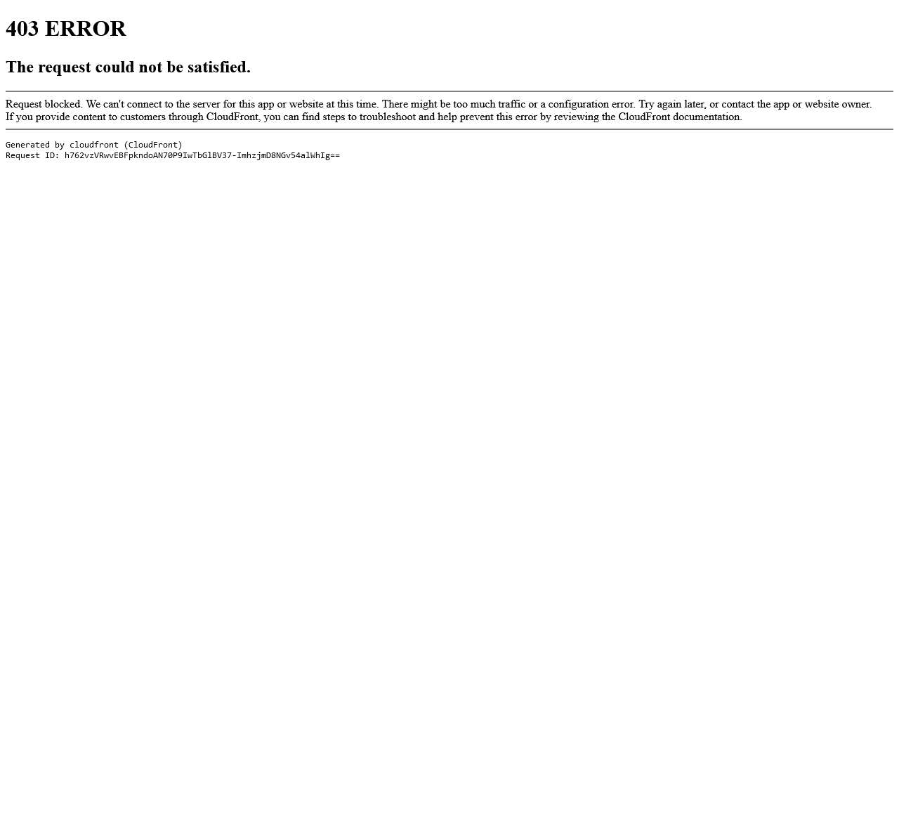 ERROR: The request could not be satisfied