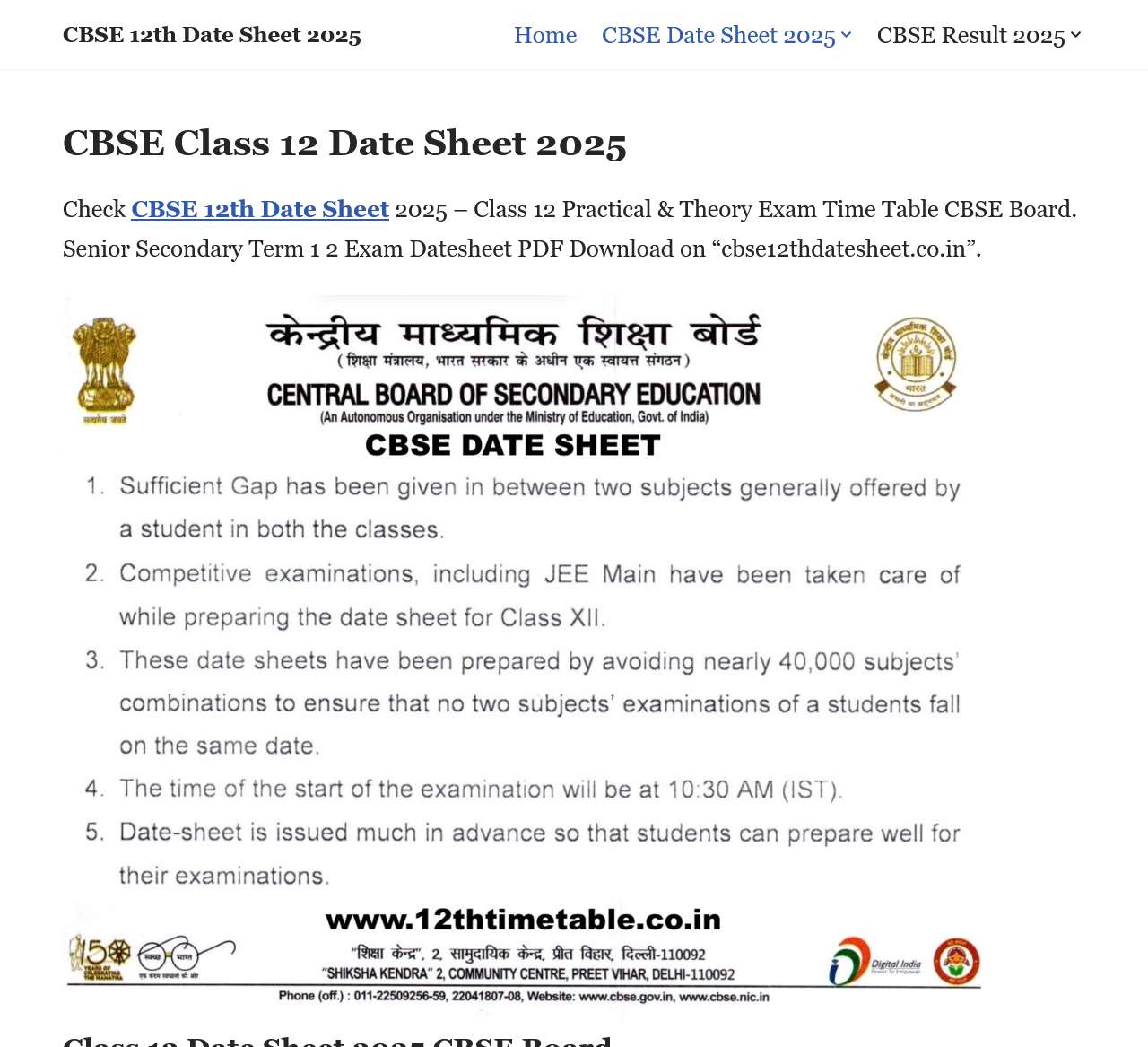 Cbse Board Practical Exam Date 2025 Class 12