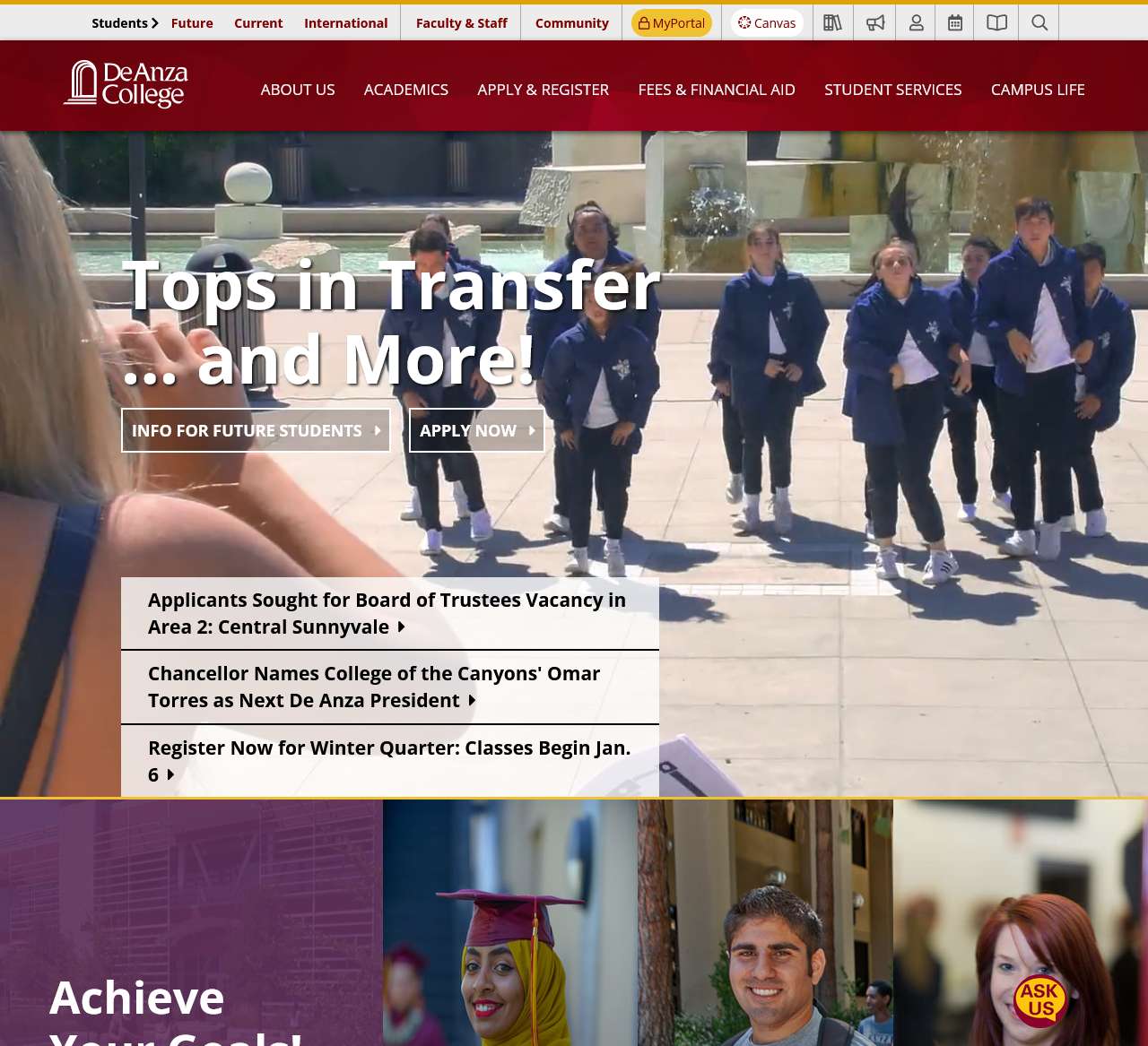 De Anza College - Tops in Transfer