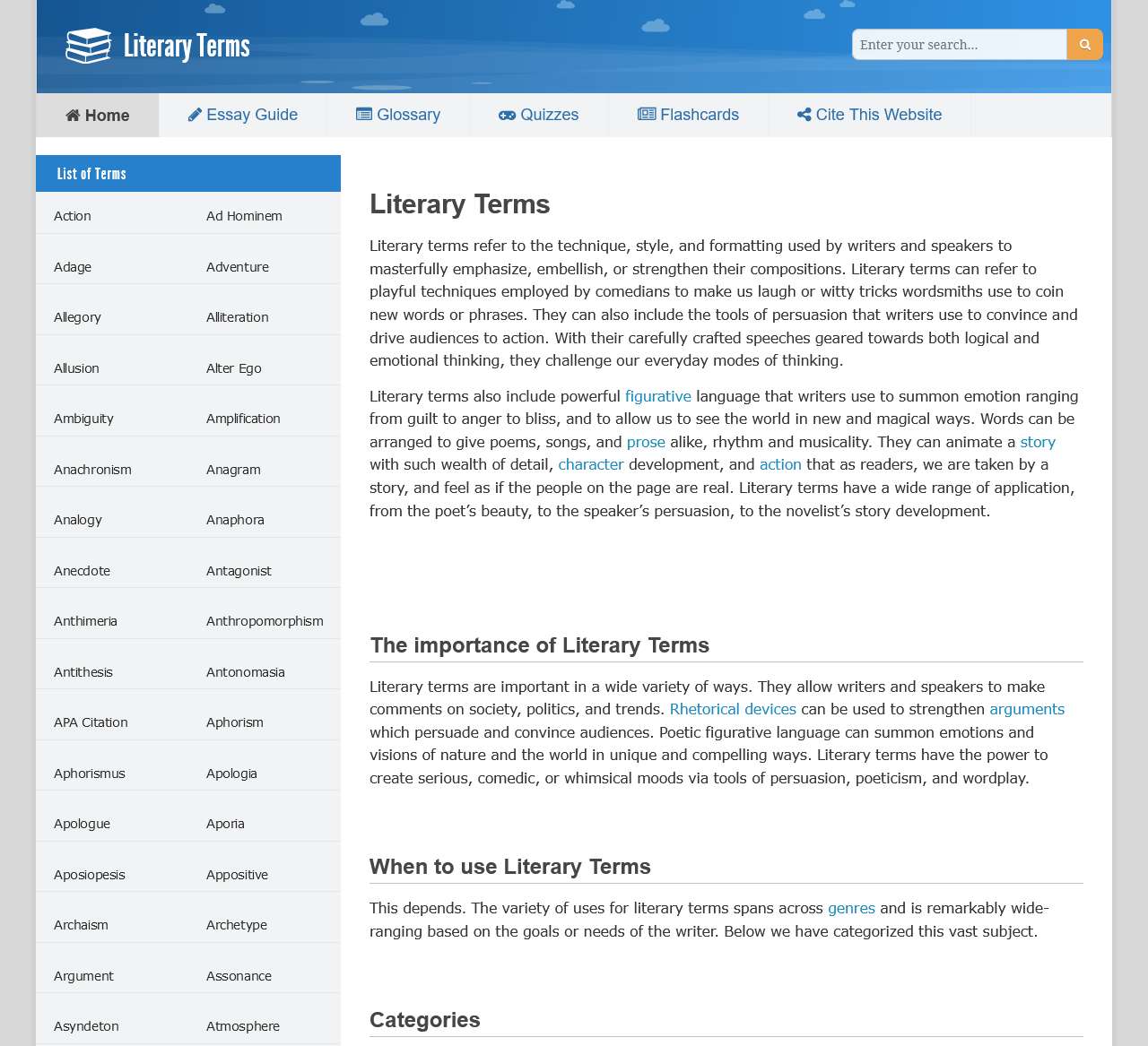 Literary Terms