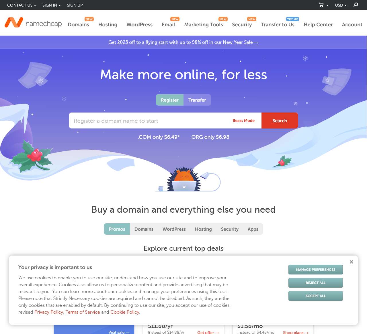 Buy a domain name - Register cheap domain names from $0.99 - Namecheap