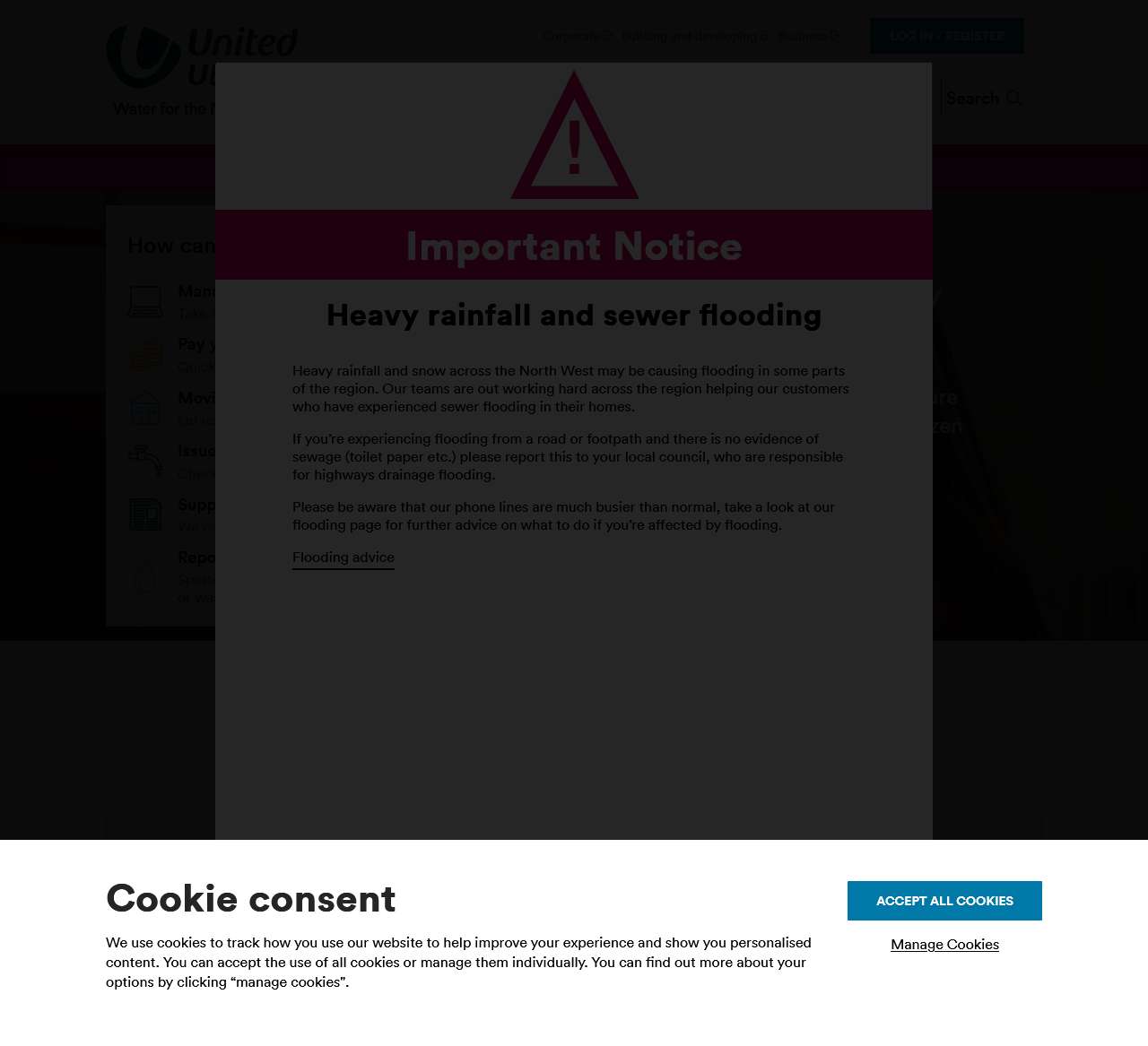 United Utilities Homepage
